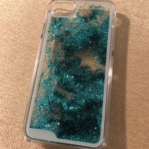 NWT LMNT Turquoise/aqua glitter case for iPhone 7